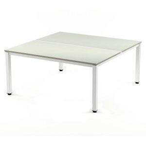 MESA ROCADA EXECUTIVE 160x163 ESTRUCTURA BLANCO TABLERO MELAMINA GRIS