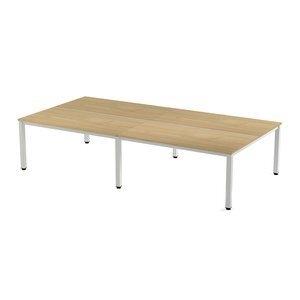 MESA ROCADA EXECUTIVE 360x163 ESTRUCTURA BLANCO TABLERO MELAMINA ROBLE