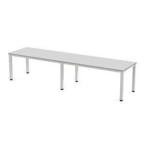 MESA ROCADA EXECUTIVE 320x80 ESTRUCTURA BLANCO TABLERO MELAMINA GRIS