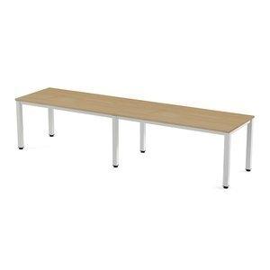 MESA ROCADA EXECUTIVE 360x80 ESTRUCTURA BLANCO TABLERO MELAMINA ROBLE