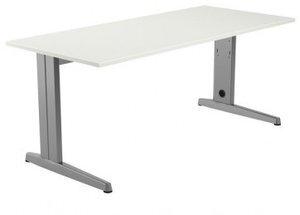 MESA ROCADA METAL 160x80 ESTRUCTURA ALUMINIO TABLERO BLANCO