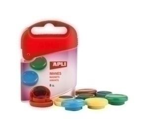 IMANES REDONDOS APLI COLORES SURTIDOS AUTOSERVICIO CAJA de 8