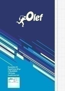 RECAMBIO OLEF A4 100h 90gr 4 TALADROS CUADRIC.4x4