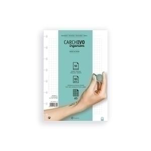 RECAMBIO CARCHIVO INGENIOX A5 50h 100gr EXTRAIBLES 8 TALADROS CUADRIC.5x5
