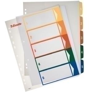INDICE ESSELTE PP NUMERICO IMPRIMIBLE A4+ pestañas 1- 5 11 taladros