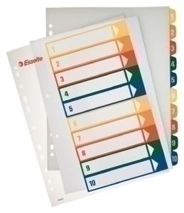 INDICE ESSELTE PP NUMERICO IMPRIMIBLE A4+ pestañas 1-10 11 taladros