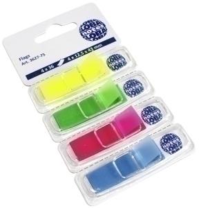 BANDERITAS ADHESIVAS (1/2) PACK de 4 (amarillo-verde-rosa-azul)