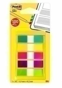 BANDERITAS ADHESIVAS POST-IT 683 (1/2) PACK de 5 (AZUL-AMARILLO-ROSA-VIOLETA-VERDE)