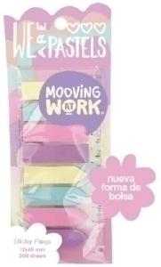 BANDERITAS ADHESIVAS MOOVING PASTEL 12x45mm COLORES BLISTER de 8
