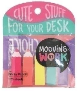 BANDERITAS ADHESIVAS MOOVING LAPIZ COLORES BLISTER de 5