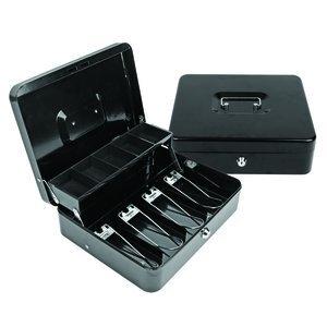 CAJA DE CAUDALES FOROFIS 30x24x9 cm  2 PISOS NEGRO