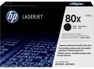 TONER HP CF280X Nº80A LJ PRO M 401 NEGRO /CF280X