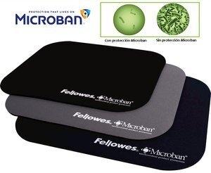 ALFOMBRILLA RATON FELLOWES CON MICROBAN BLISTER NEGRO