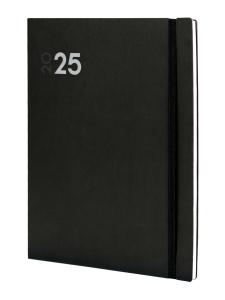 AGENDA ANUAL (2025) FINOCAM DYNAMIC MARA COSIDA tapa FLEXIBLE con GOMA Y12 210x270 S/V NEGRO