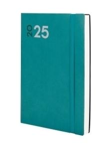 AGENDA ANUAL (2025) FINOCAM DYNAMIC MARA COSIDA tapa FLEXIBLE con GOMA Y10 140x204 D/P VERDE