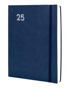 AGENDA ANUAL (2025) FINOCAM DYNAMIC MARA COSIDA tapa FLEXIBLE con GOMA Y12 210x270 D/P AZUL