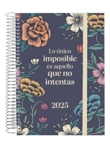 AGENDA ANUAL (2025) FINOCAM ESPIRAL DESIGN COLLECTION ESPIRAL tapa PP con GOMA E10 155x212 D/P IMPOSIBLE