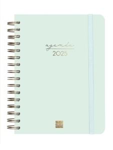 AGENDA ANUAL (2025) FINOCAM ESPIRAL ALMA WIRE-O tapa DURA con GOMA E10 155x212 DP MENTA
