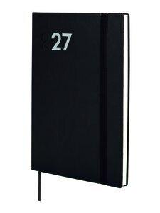 AGENDA ANUAL (2027) FINOCAM DYNAMIC MARA COSIDA tapa FLEXIBLE con GOMA Y10 140x204 S/V NEGRO
