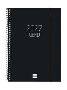 AGENDA ANUAL (2027) FINOCAM ESPIRAL BASIC OPAQUE ESPIRAL tapa PP con GOMA E10 155x212 S/VV NEGRO