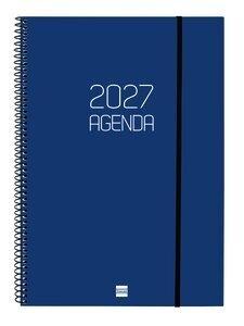 AGENDA ANUAL (2027) FINOCAM ESPIRAL BASIC OPAQUE ESPIRAL tapa PP con GOMA E40 210x297 S/V APAIS. AZUL