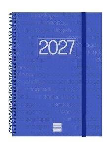 AGENDA ANUAL (2027) FINOCAM ESPIRAL BASIC YEAR ESPIRAL tapa PP con GOMA E10 155x212 S/V APAIS. AZUL