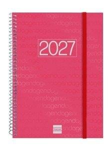 AGENDA ANUAL (2027) FINOCAM ESPIRAL BASIC YEAR ESPIRAL tapa PP con GOMA E10 155x212 S/V APAIS. ROJO