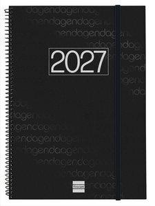 AGENDA ANUAL (2027) FINOCAM ESPIRAL BASIC YEAR ESPIRAL tapa PP con GOMA E40 210x297 S/VV NEGRO