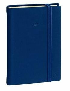 AGENDA ANUAL (2027) QUO VADIS DAILY POCKET PRESTIGIO ML SILK COSIDA tapa DURA con GOMA 130x85 D/P AZUL MARINO