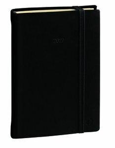 AGENDA ANUAL (2027) QUO VADIS DAILY 21 PRESTIGIO ML SILK COSIDA tapa DURA con GOMA 210x130 D/P NEGRO
